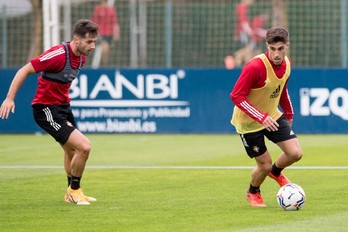 Imagen del entrenamiento de hoy en Tajonar (OSASUNA)