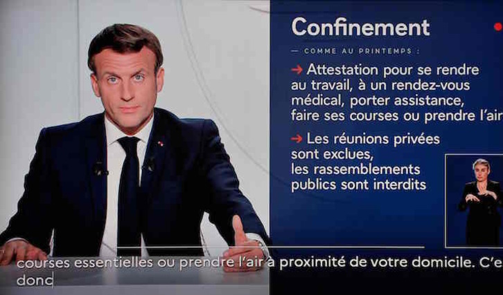 Emmanuel Macron se ha dirigido por televisión a la ciudadanía. (Ludovic MARIN/AFP)