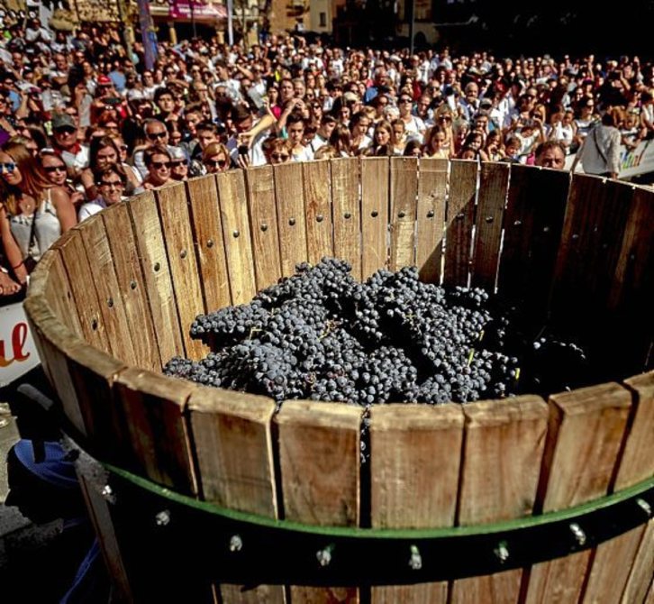 Imagen de la fiesta de la vendimia de 2018 en Bilar. (Jaizki FONTANEDA/FOKU)