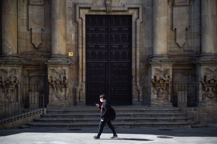 Calles vacías en Ourense. (Miguel RIOPA/AFP)