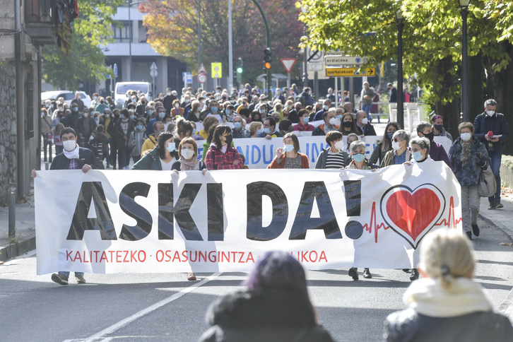 Osasun publikoaren aldeko manifestazioa, Tolosan. (Idoia ZABALETA/FOKU)