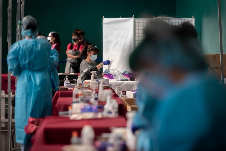 Prueba masiva de PCR realizada en Ordizia recientemente. (Gorka RUBIO I FOKU)