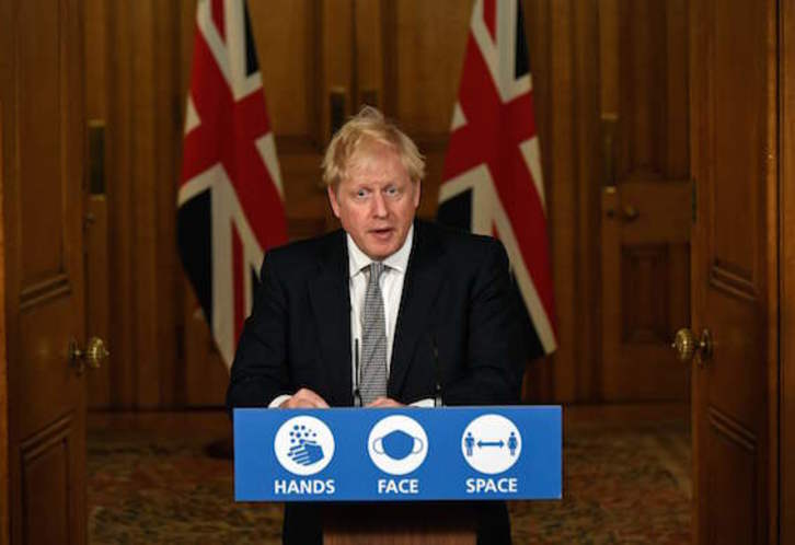 Boris Johnson ha anunciado la medida en rueda de prensa. (ALBERTO PEZZALI/AFP) 