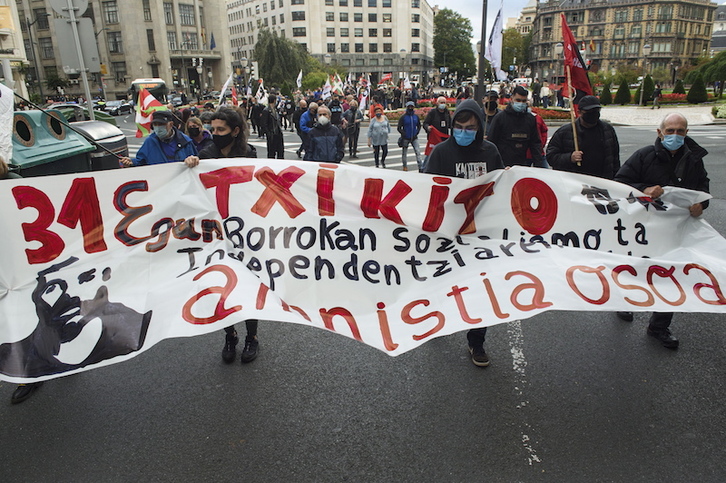 Bilbaoren borrokaren alde eginiko mobilizazioa. (Monika DEL VALLE | FOKU)