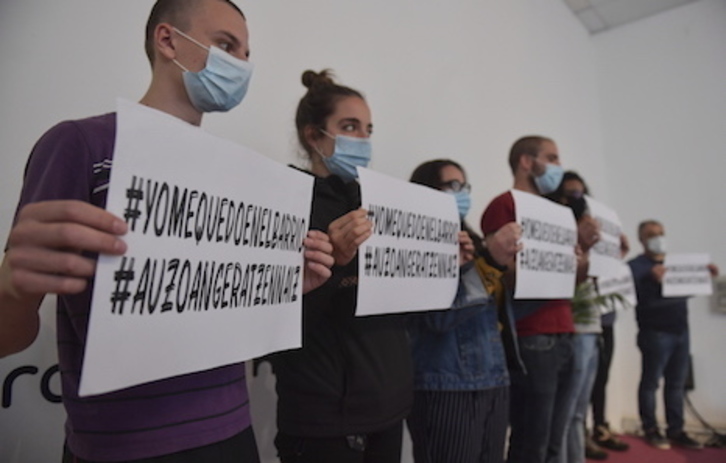 Imagen de archivo de una comparecencia de los Servicios de Atención Preventiva Comunitaria de Iruñea. (Idoia ZABALETA/FOKU)