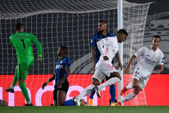 Rodrygo ha puetso el 3-2 definitivo ante el Inter. (Pierre-Philippe MARCOU/AFP)