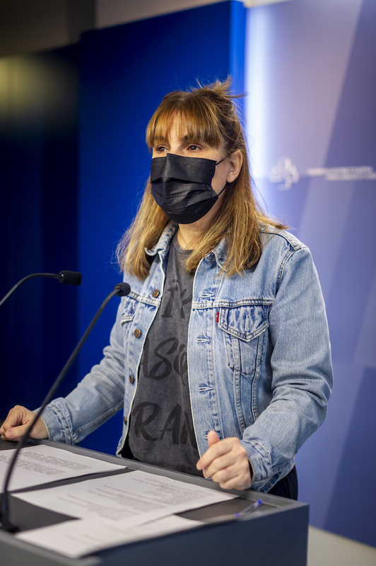 Nerea Kortajarena, en su intervención. (Raúl BOGAJO | FOKU)
