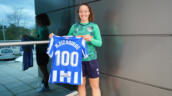 Nerea Eizagirrek ehun partido bete ditu aurten Realaren kamisetarekin. (Real Sociedad)