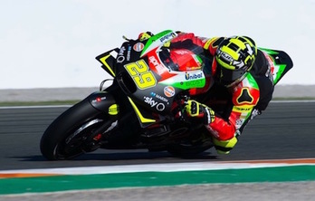 Iannone, durante unas pruebas en Valencia. (José JORDÁN/AFP)