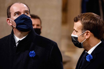 Jean Castex, junto al presidente Emmanuel Macron. (Ludovic MARIN/AFP)