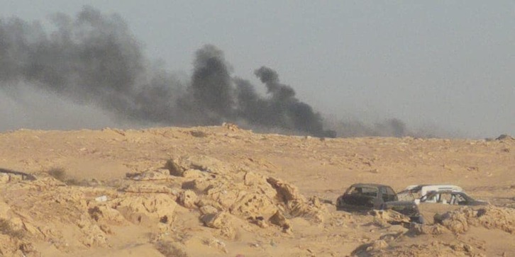 Imagen de los enfrentamientos en la zona de Guerguerat, en una imagen de archivo. (@sahara_dempeus)
