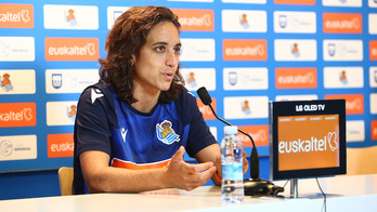 Natalia Arroyo ha charlado este mediodía con los medios. (Real Sociedad)