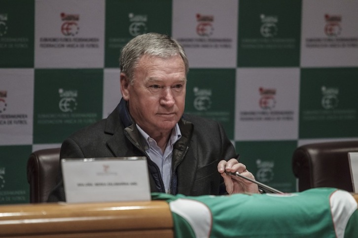 Javi Clemente, en su presentación como seleccionador (Arit LOIOLA / FOKU)