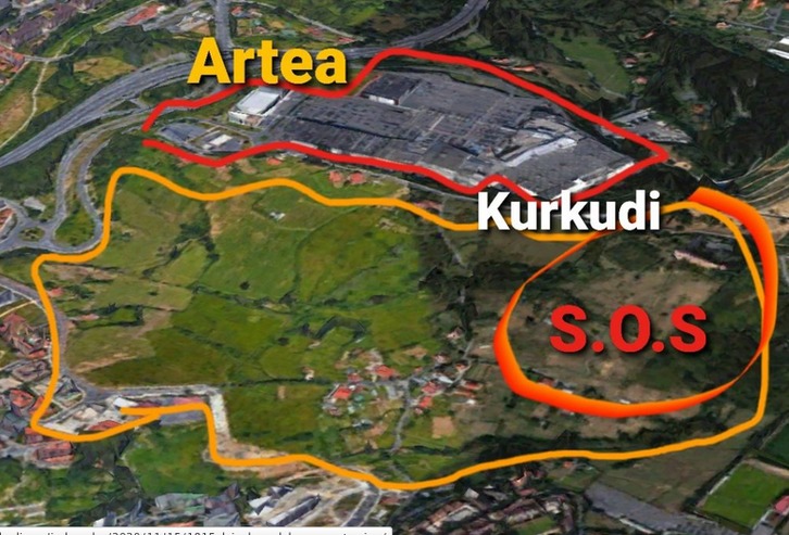 Kurkudi mendia defendatzeko deia egin du SOS Kurkudi plataformak. (SOS Kurkudi).