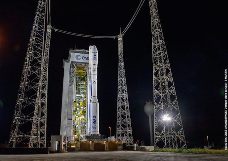 El cohete Vega, antes de su lanzamiento. (@ESA)