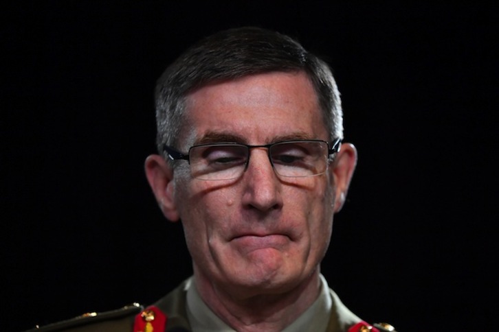 Angus Campbell generala eta Australiako Armadaburua. (Mick TASIKAS/AFP)