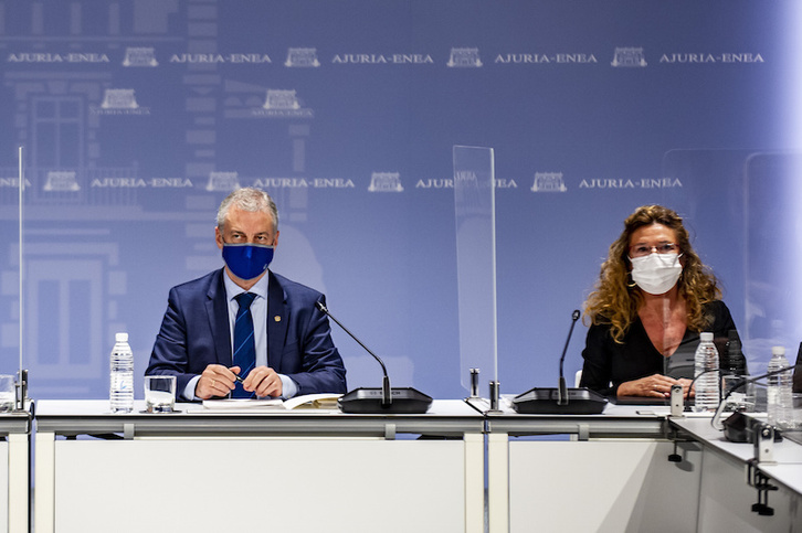 Urkullu y Sagardui,en la reunión del LABI. (Jaizki FONTANEDA | FOKU)