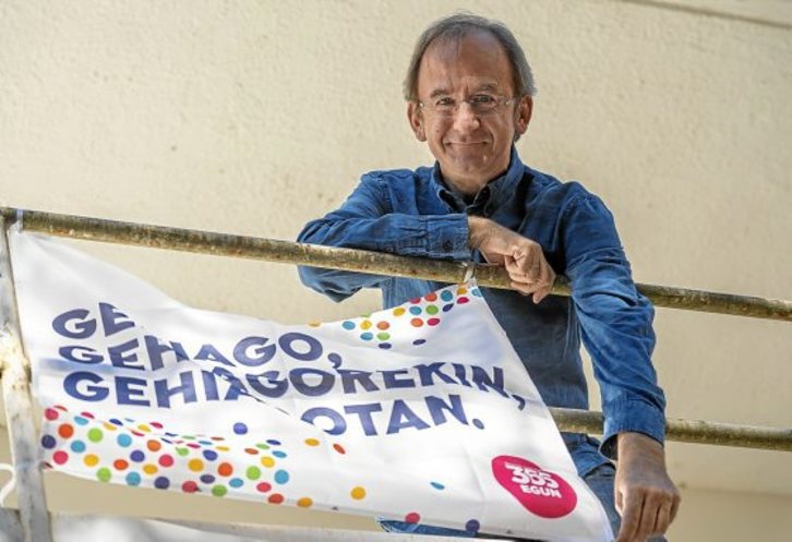 Kike Amonarriz, aurtengo Euskaraldiaren leloarekin