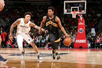 Kyle Lowry, durante unos playoffs de los Toronto Raptors. (GARA)