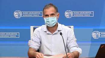 Ignacio Garitano, durante su comparecencia semanal. (IREKIA)