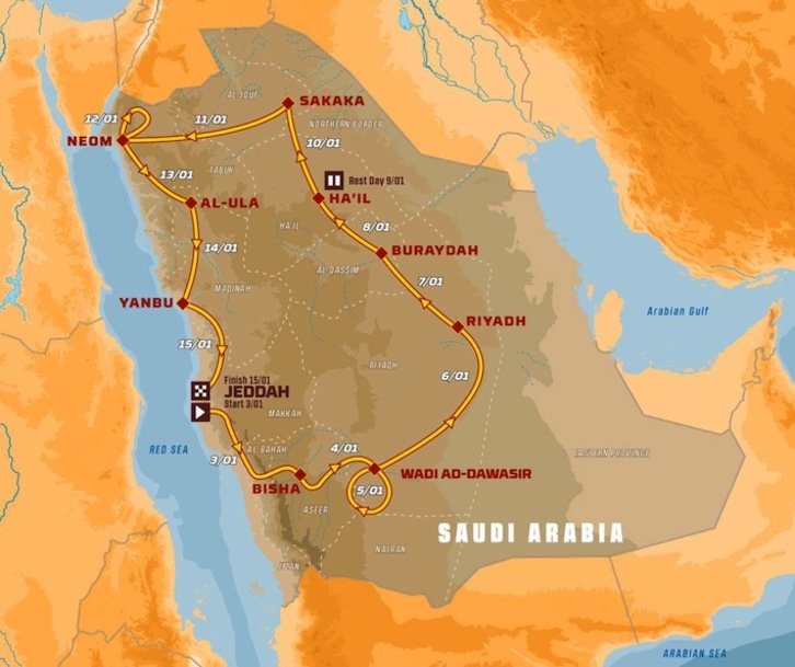 Plano del recorrido de cara al Dakar 2021 (DAKAR)