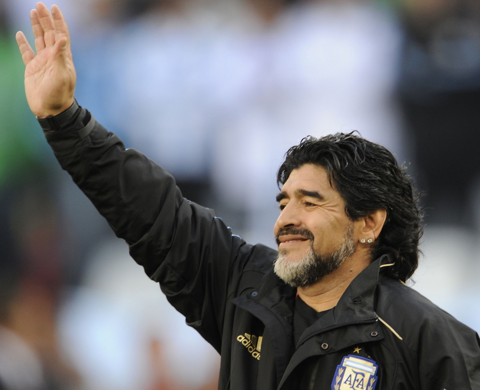 Maradona, en su etapa de seleccionador de Argentina. (Javier SORIANO / AFP)