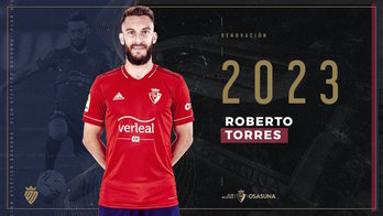 Roberto Torres seguirá siendo rojillo dos temporadas más. (CA OSASUNA)