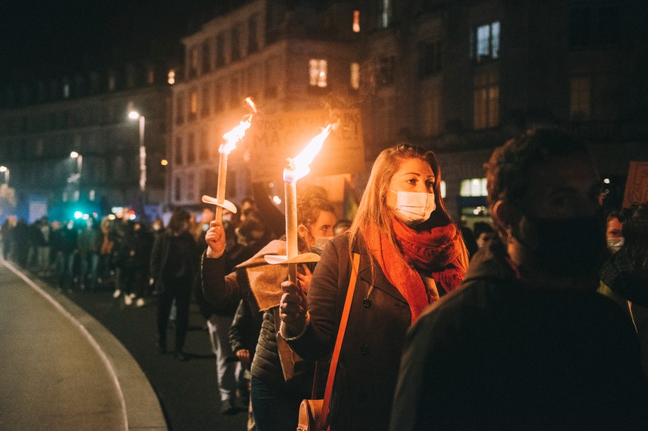 Manifestazioa Baionan. (Guillaume FAUVEAU)