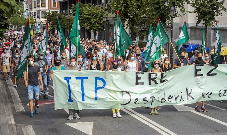 Manifestación de trabajadores de ITP contra los despidos. (Marisol RAMIREZ/FOKU)