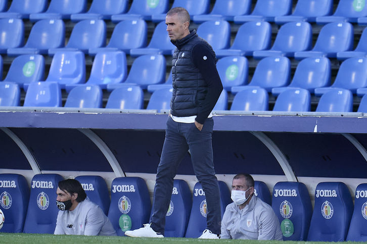 Garitano en el partido contra el Getafe. (LOF)