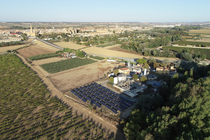 Instalación fotovoltaica en la depuradora de Tafalla-Erriberri. (GOBIERNO DE NAFARROA)