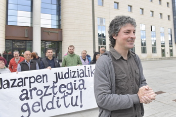 Joseba Otondo Baztango alkatea, 2018an Palacio de Arozteguia enpresak jarritako beste salaketa batengatik Iruñeko epaitegian deklaratu behar izan zuenean. (Idoia ZABALETA/FOKU)