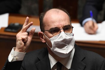 El primer ministro francés, Jean Castex, el 1 de diciembre en la Asamblea Nacional. (Alain JOCARD/AFP)