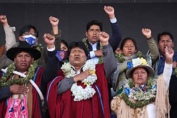 Evo Morales en El Alto. (Luis GANDARILLAS / AFP)