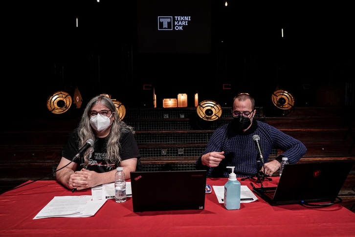 Teknikariok sindikatuak agerraldia eman du Durangon egoeraren berri emateko. (Marisol RAMIREZ I FOKU)