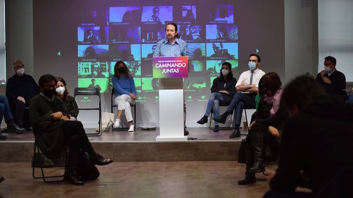Pablo Iglesias, durante su intervención. (@Yolanda_Diaz_)