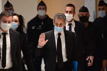 Nicolas Sarkozy, a su llegada al juzgado en París. (Martin BUREAU/AFP)