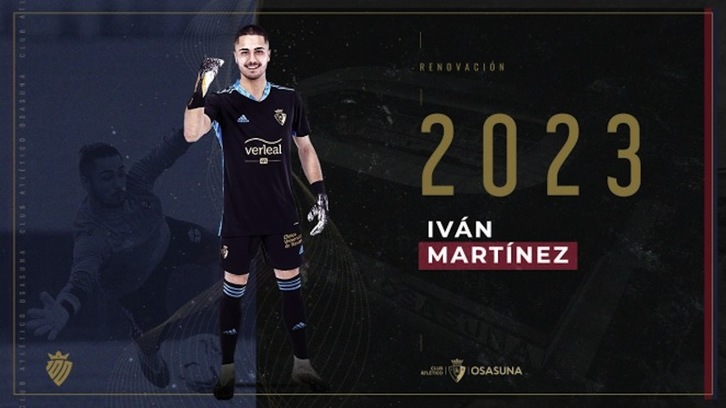 Foto de la web de Osasuna por la renovación de Iván Martínez. (CA OSASUNA)