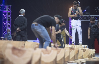 Iker Vicente, Donato Etxeberriaren marka gainditu zuen saioan. (Jagoba MANTEROLA / FOKU)