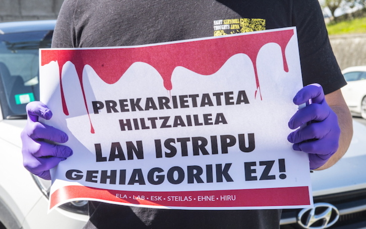 Protesta contra los accidentes laborales, en una imagen de archivo. (Marisol RAMIREZ/FOKU)