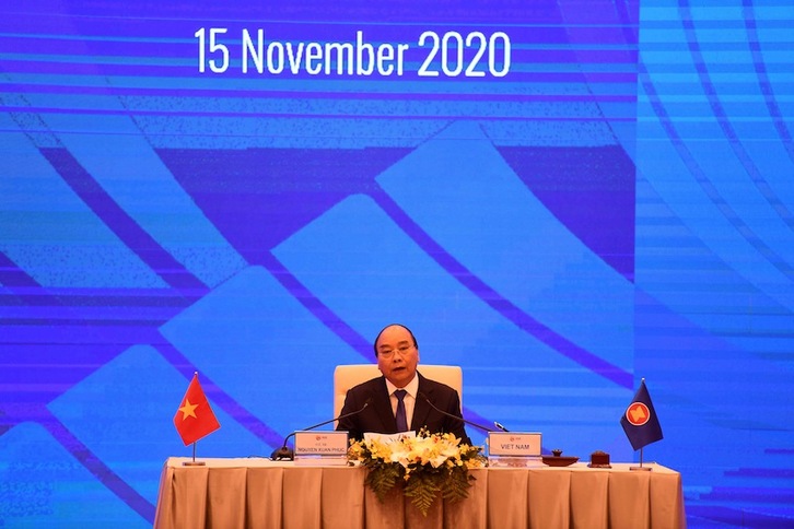 El primer ministro, Nguyen Xuan Phuc, goza de popularidad por su gestión de la pandemia. (Nhac NGUYEN-AFP)