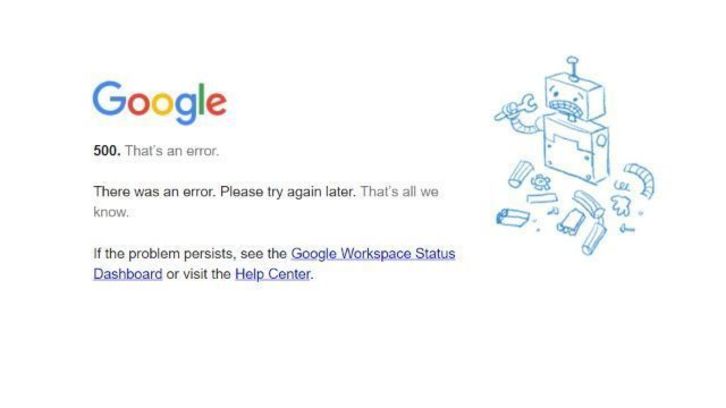 Caida de los servicios de Google.