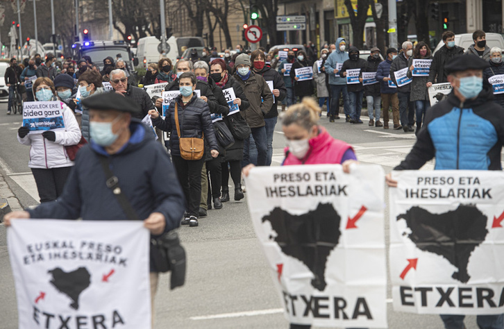 Movilización por la repatriación, en Iruñea. (Jagoba MANTEROLA | FOKU)