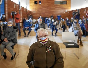 Concha Diéguez, de 90 años, recuperó ayer los restos de su padre, fusilado hace 84.