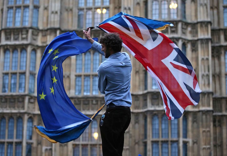 Un detractor del Brexit, en Londres en 2016; batalla perdida. (Justin TALLIS | AFP)