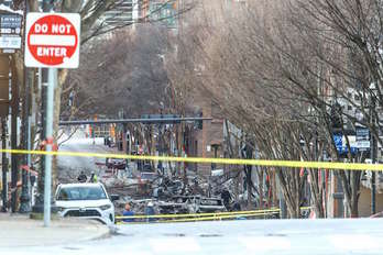 Imagen del lugar donde tuvo lugar la explosión. (Terry WYATT/AFP)
