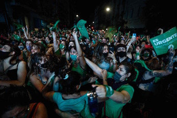 El lema ‘será ley’ se han transformado hoy en ‘es ley’. (Emiliano LASALVIA/AFP)