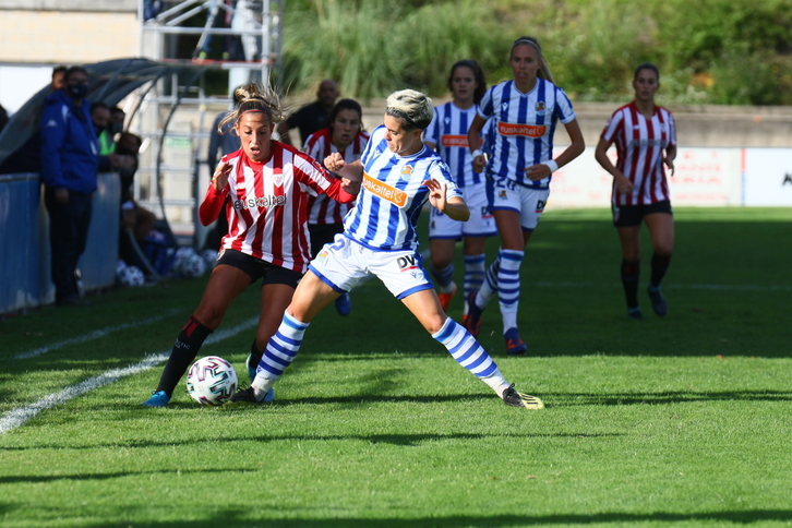 Cirauqui e Iraia en la final de la Euskal Herriko Kopa, disputada en septiembre en Urritxe. (Endika Portillo / FOKU)