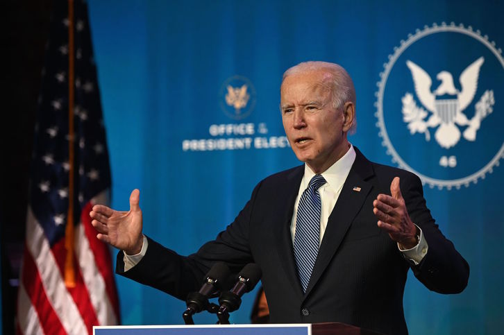 Biden, en la comparecencia para anunciar cargos de su gabinete. (Jim WATSON/AFP)