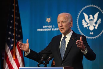Biden, en la comparecencia para anunciar cargos de su gabinete. (Jim WATSON/AFP)